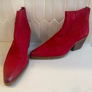 Red Sam Edelman snip toe cowboy boots bootie size 8